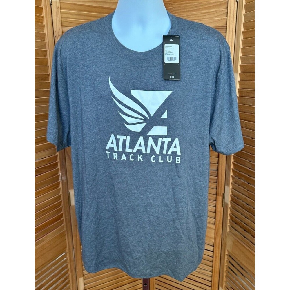 Mizuno Atlanta Track Club Sport Men's Gray Running T-shirt Size XXL 2XL - NWT